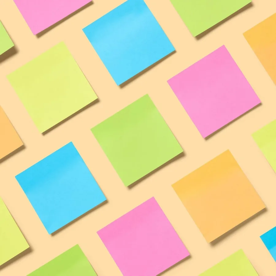 

Sticky Notes Cube 3" x 3" Multicolor 400 Sheets, Office Supplies, Uncoated Paper, Glue Binding