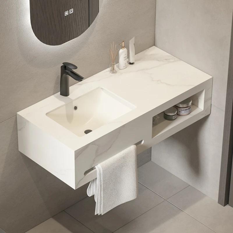 

Rock slab integrated washbasin wall-mounted washbasin household balcony bathroom washbasin sink