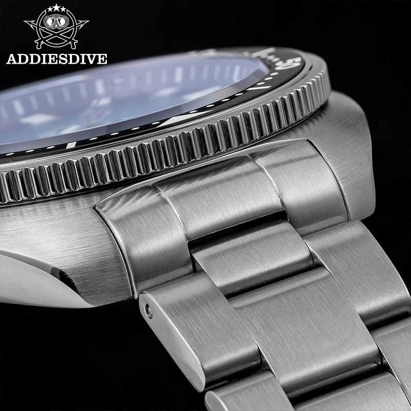 ADDIESDIVE 핫 AD2511 남성용 시계 BGW9 슈퍼 루미너스 20Bar 방수 사파이어 글라스 전복 껍질 쿼츠 시계 남성용 시계