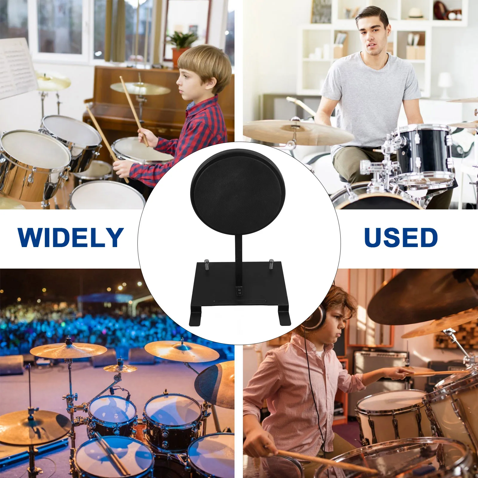 

Kick Drum Trainer Double Bass Pedal White Silent Practice Pad Steel Replacement Parts Lightweight Portable Drummers Footwork