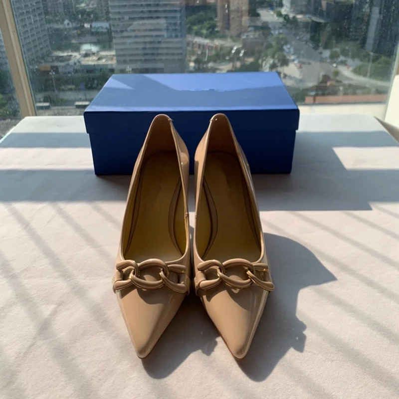 

Withered 2025 Spring Fashion Ladies Minimalist Commuting Casual Shoes 7cm High Heels Women's Shoes Heeled Sandals Slip On Shoes