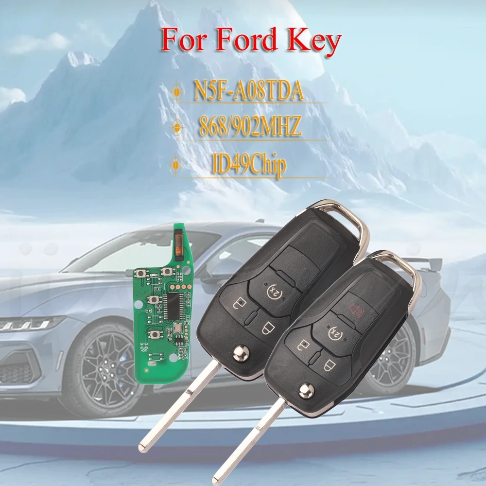 

Jingyuqin для Ford F-150 F-250 F-350 Flip Keyless Entry N5F-A08TDA дистанционный автомобильный брелок 868/902 МГц PCF7945P/HITAG PRO 49 чип