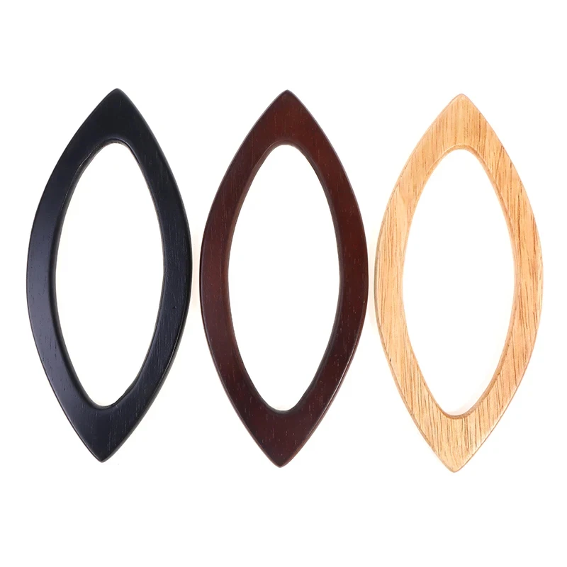 1pcs 20cm Solid Wood Eye Shape Handle For Bag Crochet Handbag Wood Frame Replacement Straps Knit Purse DIY Bag Wallet Accessory