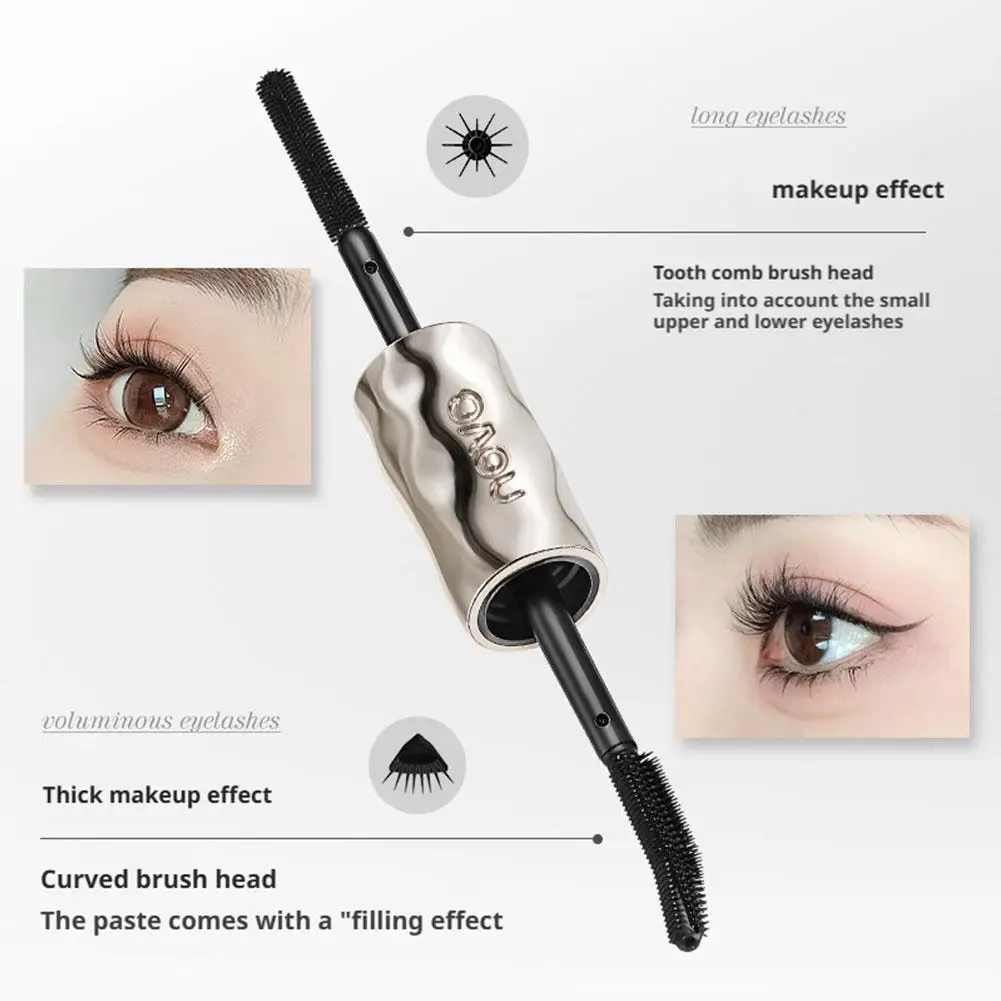 المزدوج نهاية الماسكارا ماكياج فرشاة فائقة غرامة يطيل الرموش مقاوم للماء سريع الجفاف رمش تمديد ماسكارا ماكياج #4