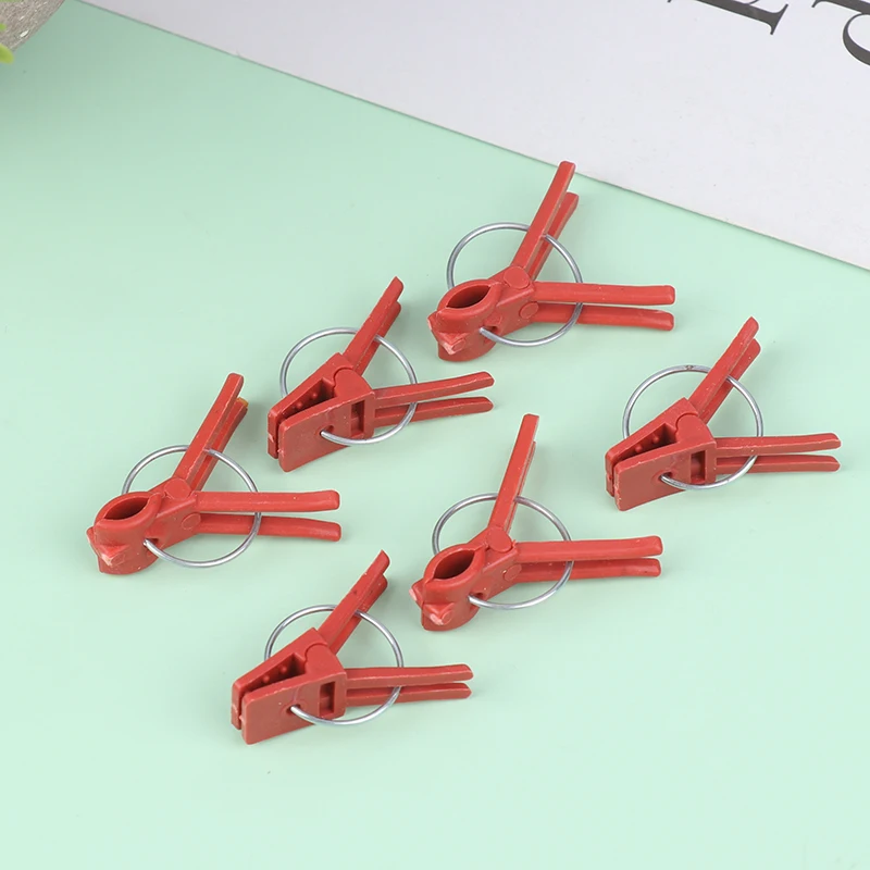 Pinces de Greffage en Plastique Durable, Support de Plantes de Jardin, Rondes, Rouges, pour user inage, Fleurs, Arbuste, 50 Pièces