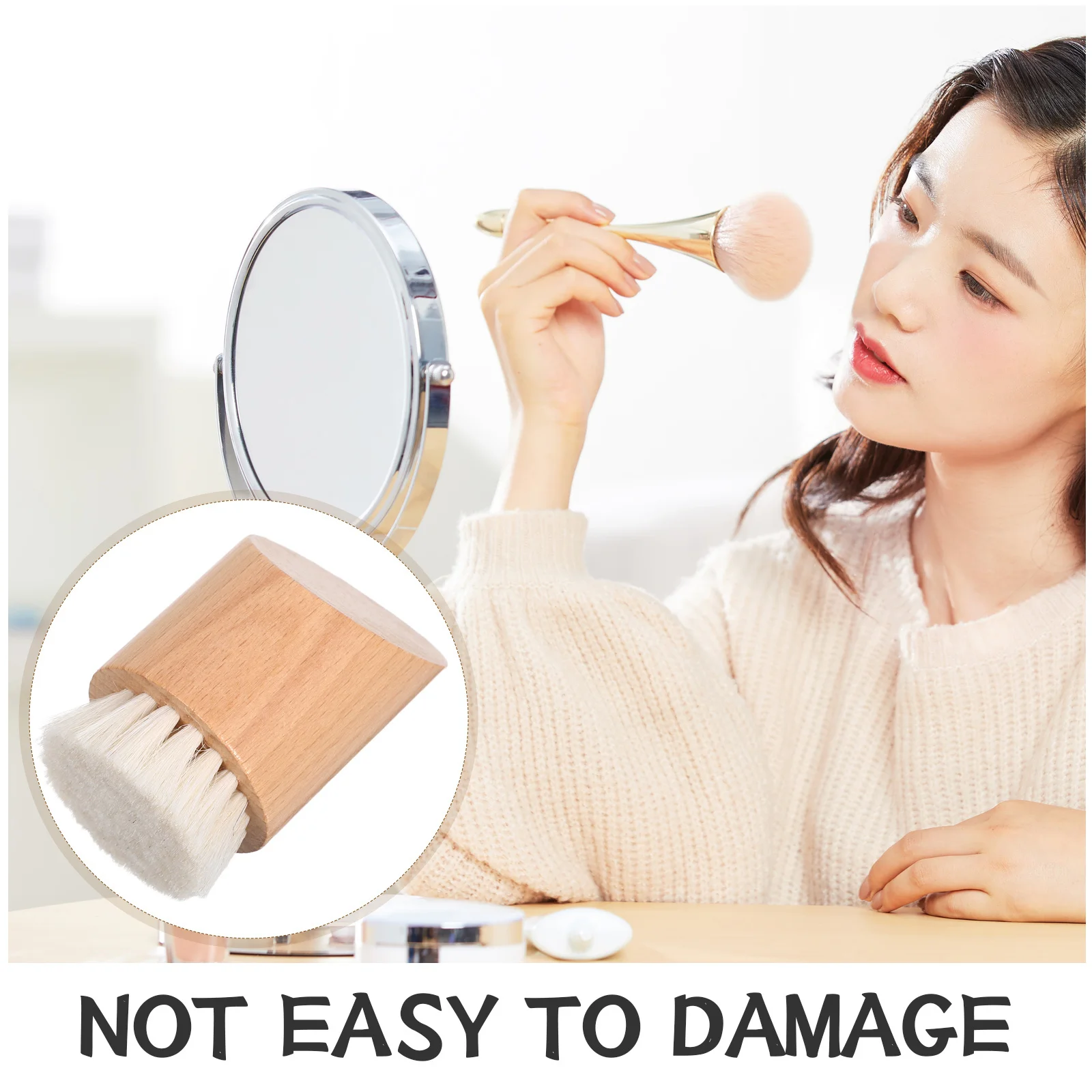 فرشاة تنظيف الوجه بمقبض خشبي وشعيرات ناعمة وتقشير الوجه لتنظيف المسام العميقة وإزالة الرؤوس السوداء اللطيفة #6