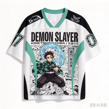 Demon Slayer Blade Stove Door Charcoal Jiro Mesh Water Breath Battle Manga Storytelling Manga Exhibition Wear Loose Casual Top