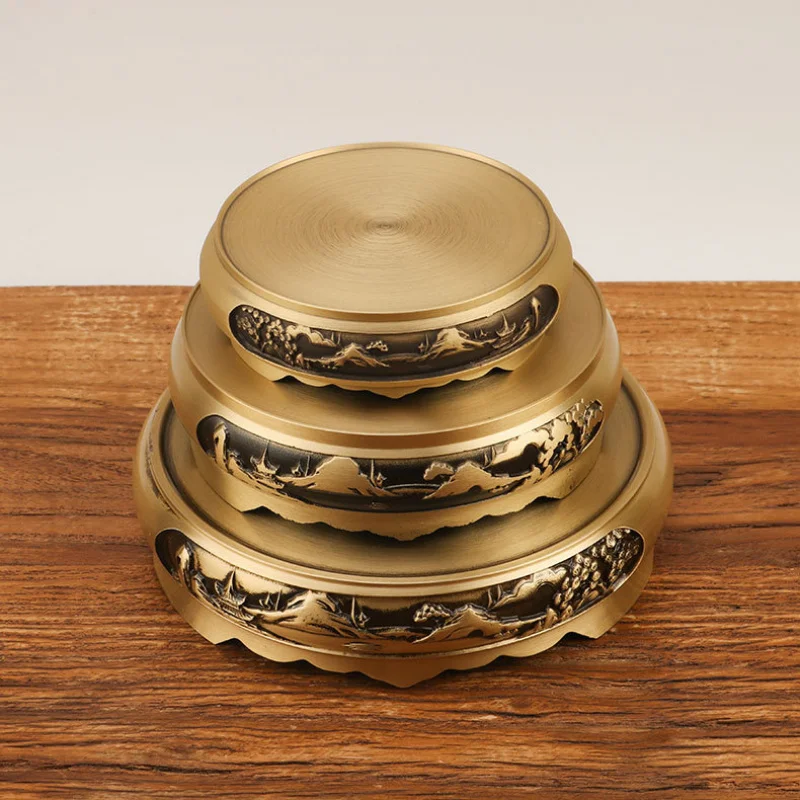 Copper incense burner , brass , lotus base, round Chinese-style vintage decorative craft