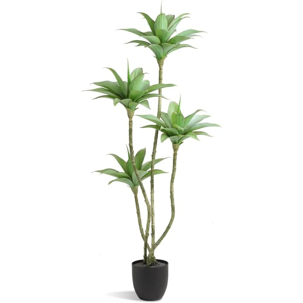 Artificial Trees Faux Water Lilies with 4 Heads in Pot 4.6 Ft Fake Tree Greenery Plants for  Housewarming Gift (4.6 Feet-1 Pack)