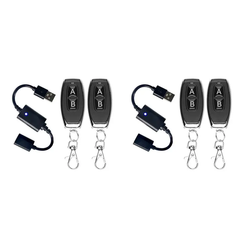 Efficient 4X DC 5V USB Wireless Remote Control Switch Driver Power On Off For LED Light, Strip Reading Lamp, Light Fan & More