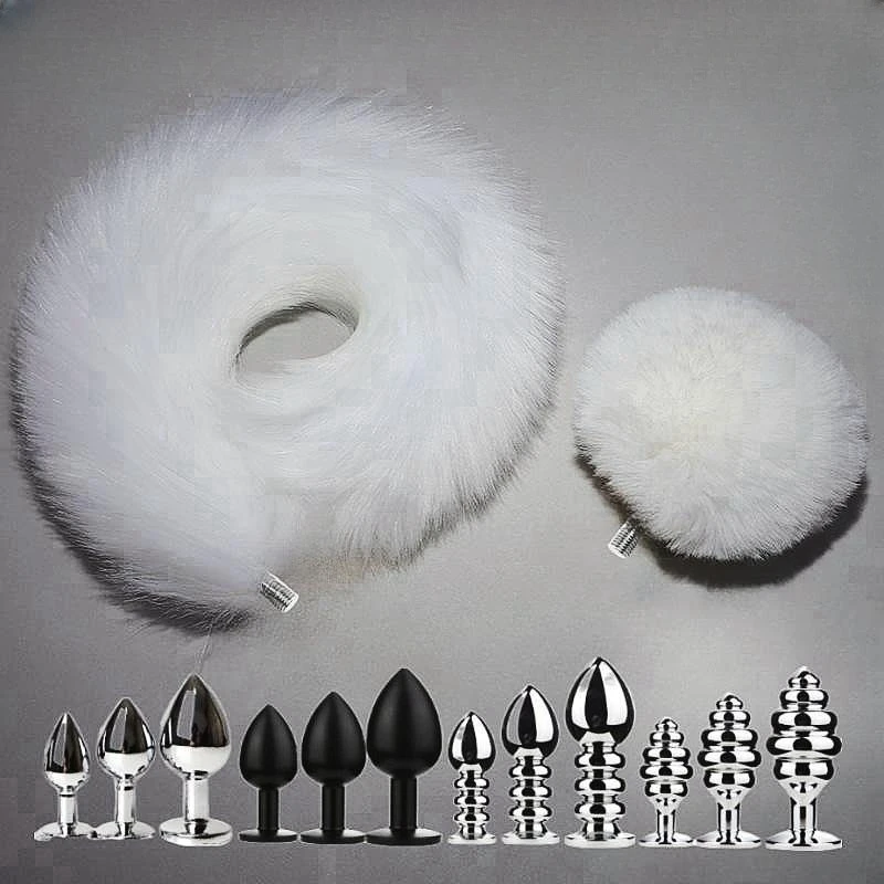 BDSM Faux Fox Tail Anal Plug with Removable Smooth Butt Plug for Men Women Role-playing Adult Games Sex Toys