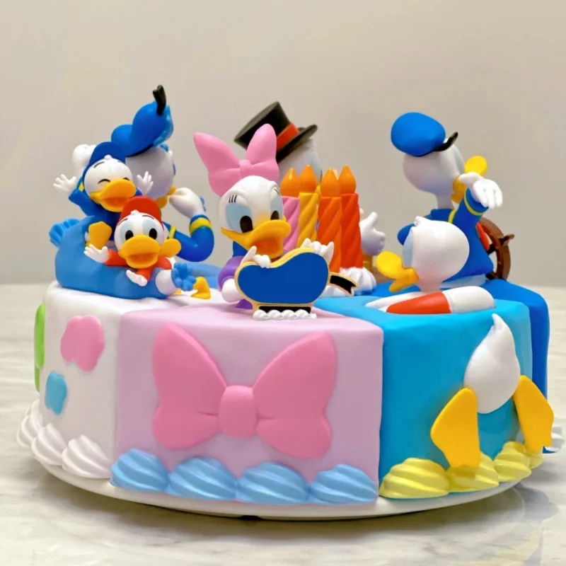 Hot Donald Duck 90 Daisy Disney Anime Figures Surprise Cake Blind Box Toys Scrooge Mcduck Model Dolls Children Birthday Gift