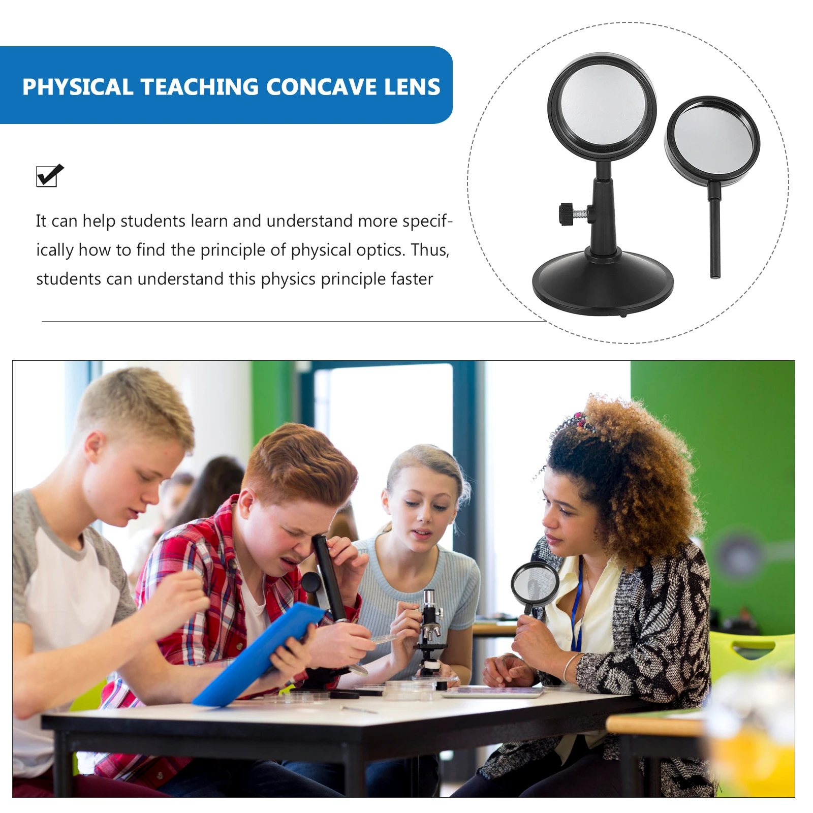 

Optics Experiment Set Physical Concave Lens H held Mirror Teaching Tool Portable Educational Physics Study Kit For Students
