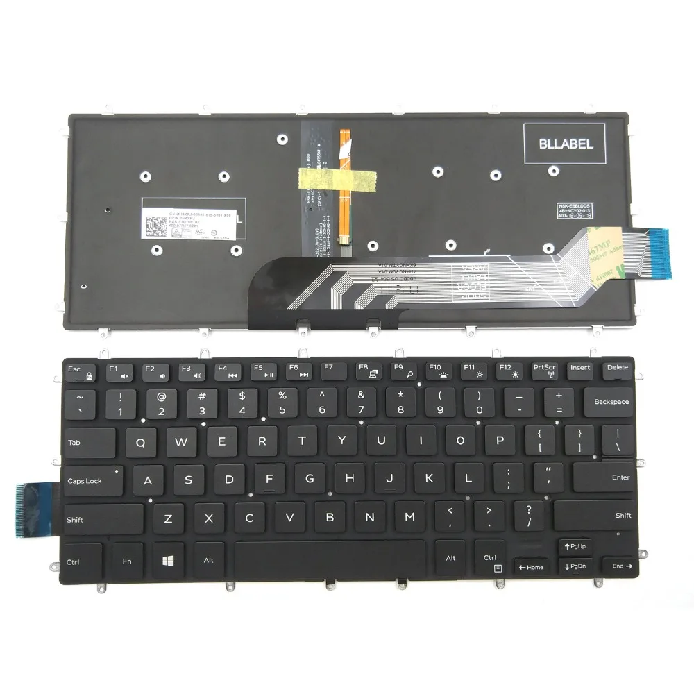 

New Laptop Keyboard For Dell Inspiron 14 7460 7472 15 7560 7572 Series US Black With Backlit