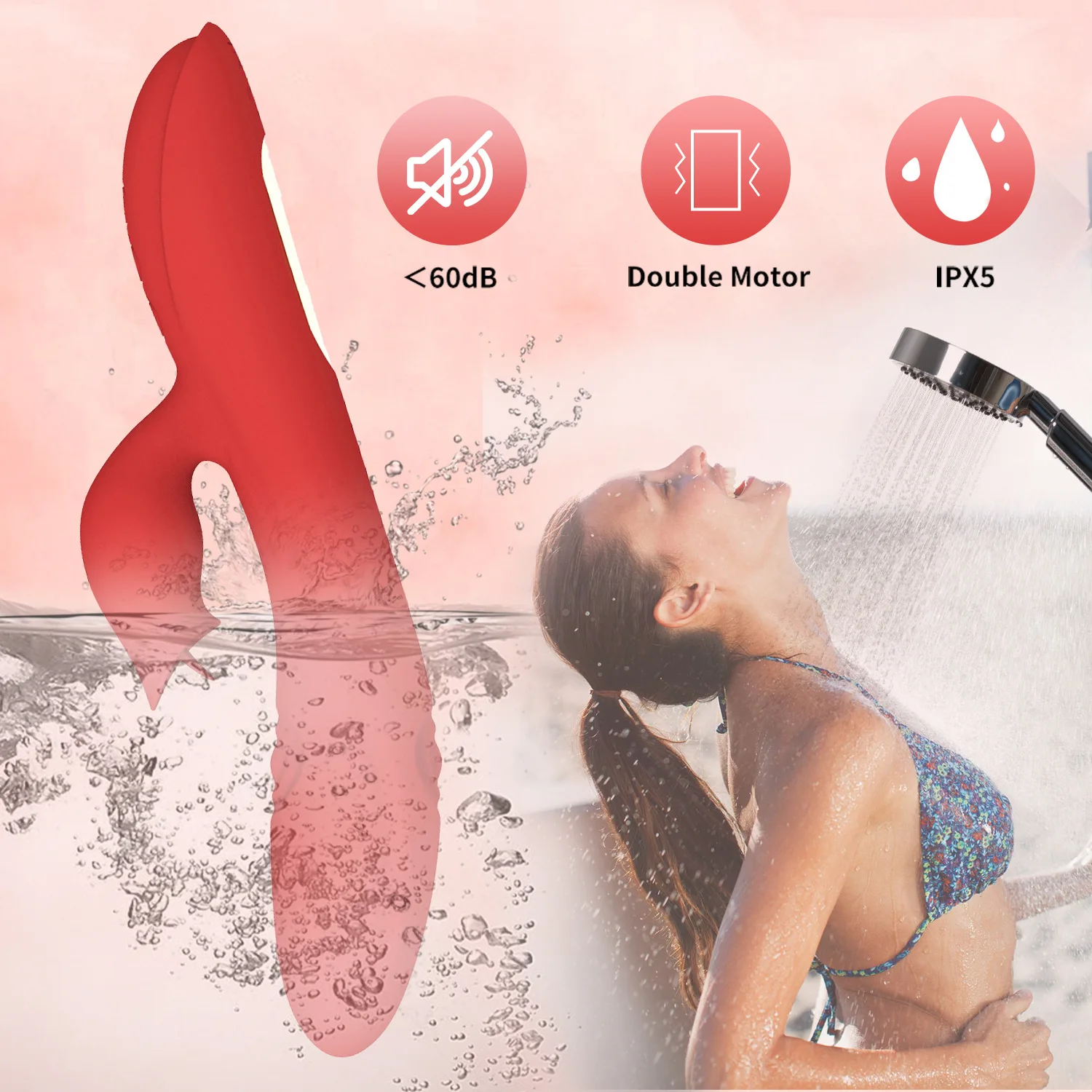 7-frequency Tongue Licking And Slapping Vibrator Three-point Vibration Vaginal Massager Clitoral G-spot Stimulator Adult Sex Toy