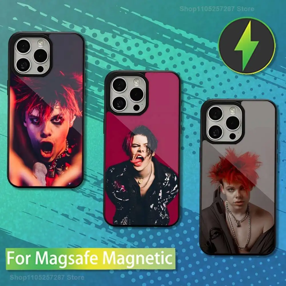 

Singer Y-Yungbluds Funny For iPhone 15,Mini,13,Max,11,12,Pro,16,17,14,Plus,For Magsafe,Magnetic Wireless Charging Case