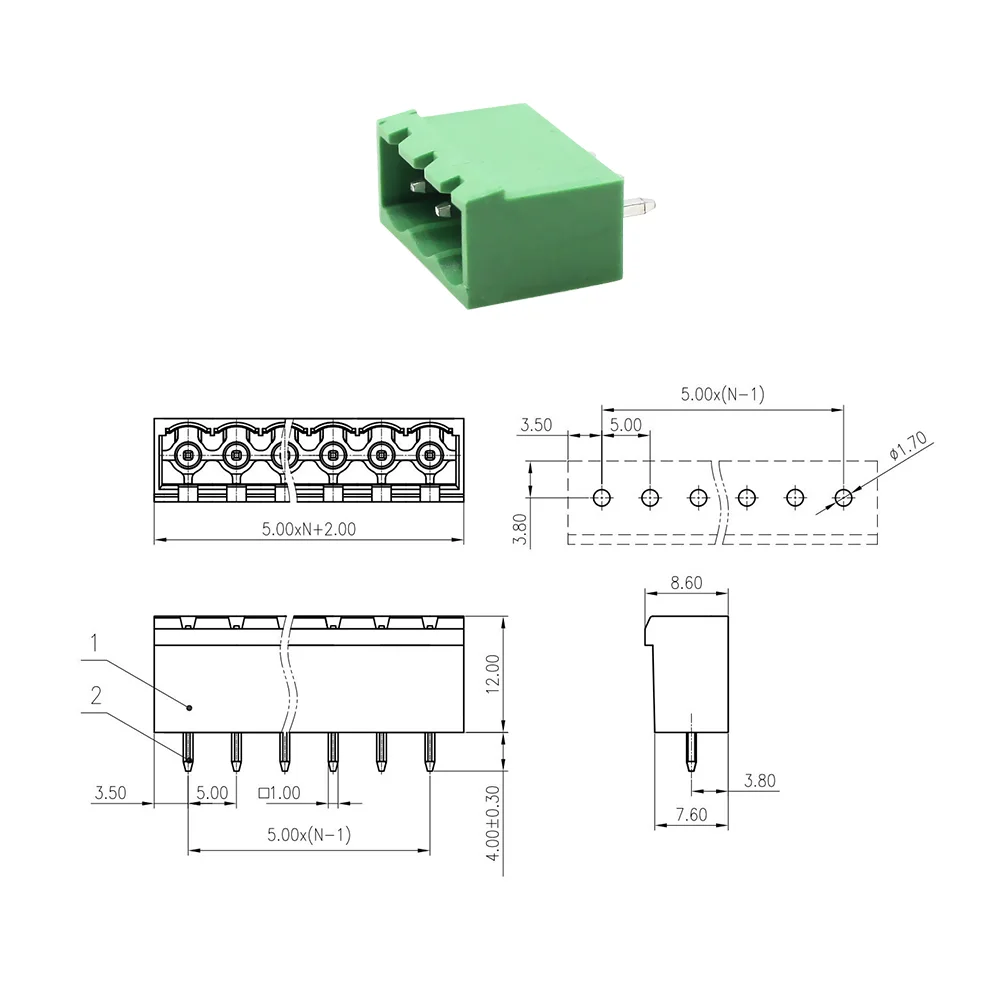 25set/50set 5.08MM Pitch spring pluggable terminal block 2EDGKD 2EDGVC 2EDGRC-5.08