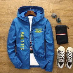 2025 Arrivals Mens woman Hood Jacket Fashion Vault -Tec logo Gaming Video Game Fallout print Casual Windbreaker Men Jacket 7XL