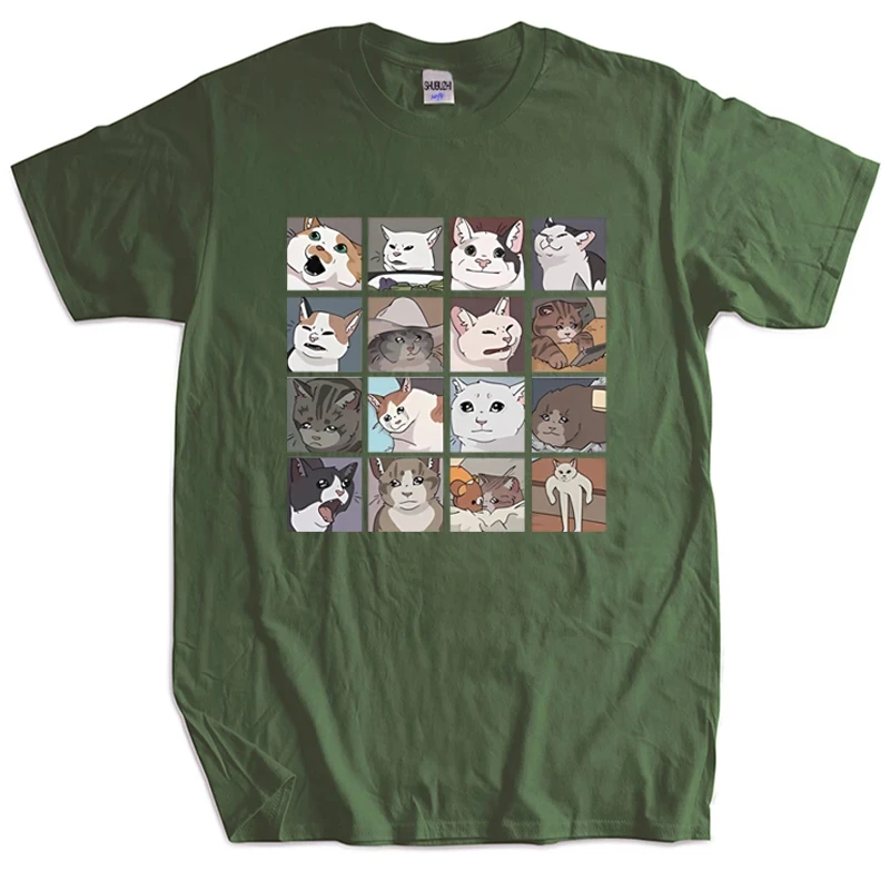 

Meme Cats Puzzle Creativity Printed Men T-Shirts Beach Breathable Funny Clothing T Shirts Cotton Tops Mans Short Sleeve 71845