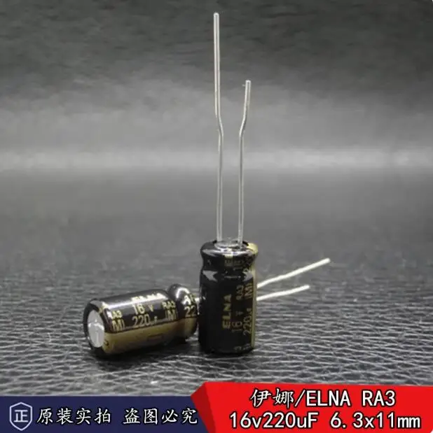 

30pcs/lot Original Japanese ELNA 16v 220uF RA3 audio fever electrolytic capacitor 6.3 * 11mm free shipping