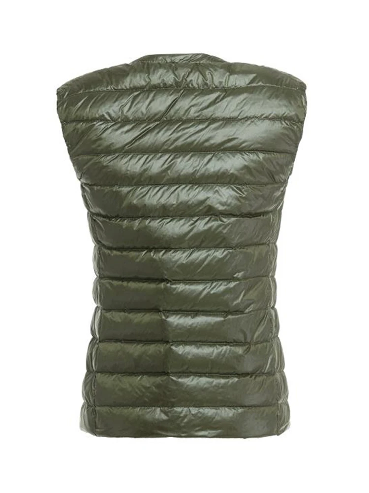 Chaleco de plumón de pato para mujer, chaquetas cortas sin mangas, chaleco acolchado portátil, abrigo femenino a prueba de viento, 0-10 ℃, 8XL, Otoño e Invierno