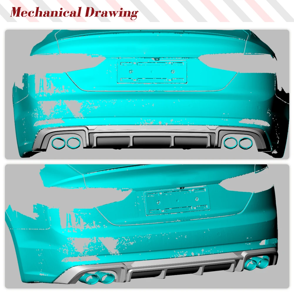 For Audi A5 Sline S5 B9 Sport 2017-2020 Car Rear Bumper Lip Diffuser Car Spoiler Splitters Carbon Fiber / FRP Racing Spoiler