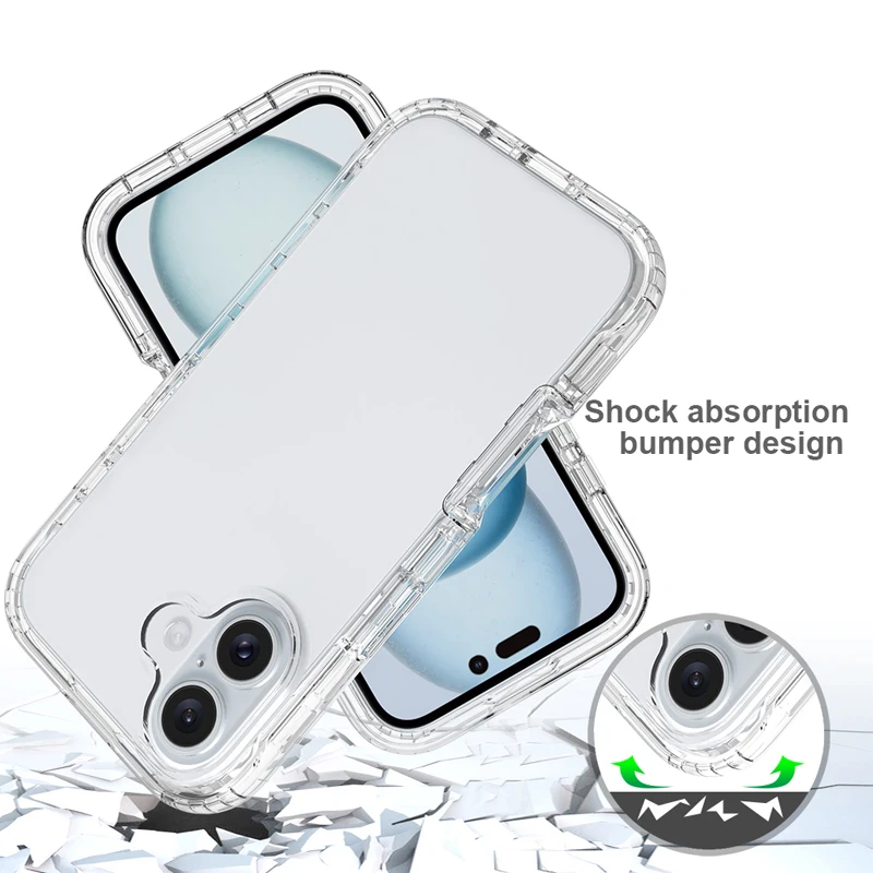 Solid Color Transparent TPU Case for IPhone 16 Pro Max Plus Solid Color Sliding Window 2 in 1 Back Cover