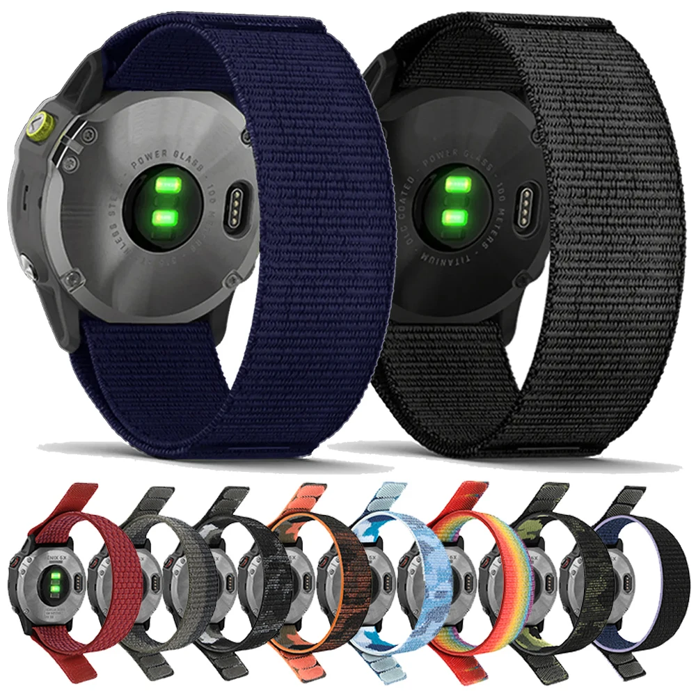 26mm 22mm Klettverschluss Schnellwechsel-Uhrenarmband für Garmin Fenix E 8 7X Pro 7 6X 6 5X 5/Quatix 8/Tactix 8/Enduro 3 Nylon-Handgelenksband