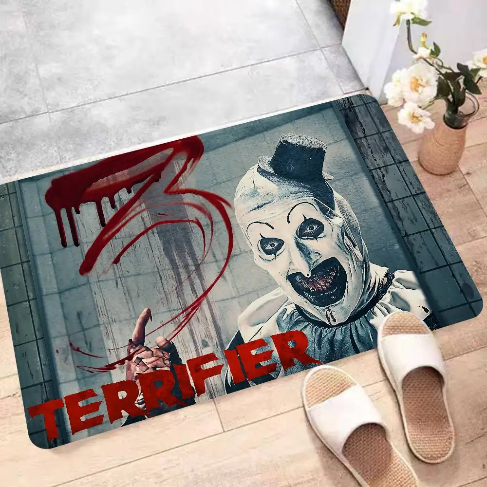 T-Terrifier 3 Horror Clown Movie Long Rugs Cheaper Anti-slip Modern Living Room Balcony Printed Bedside Area Rugs