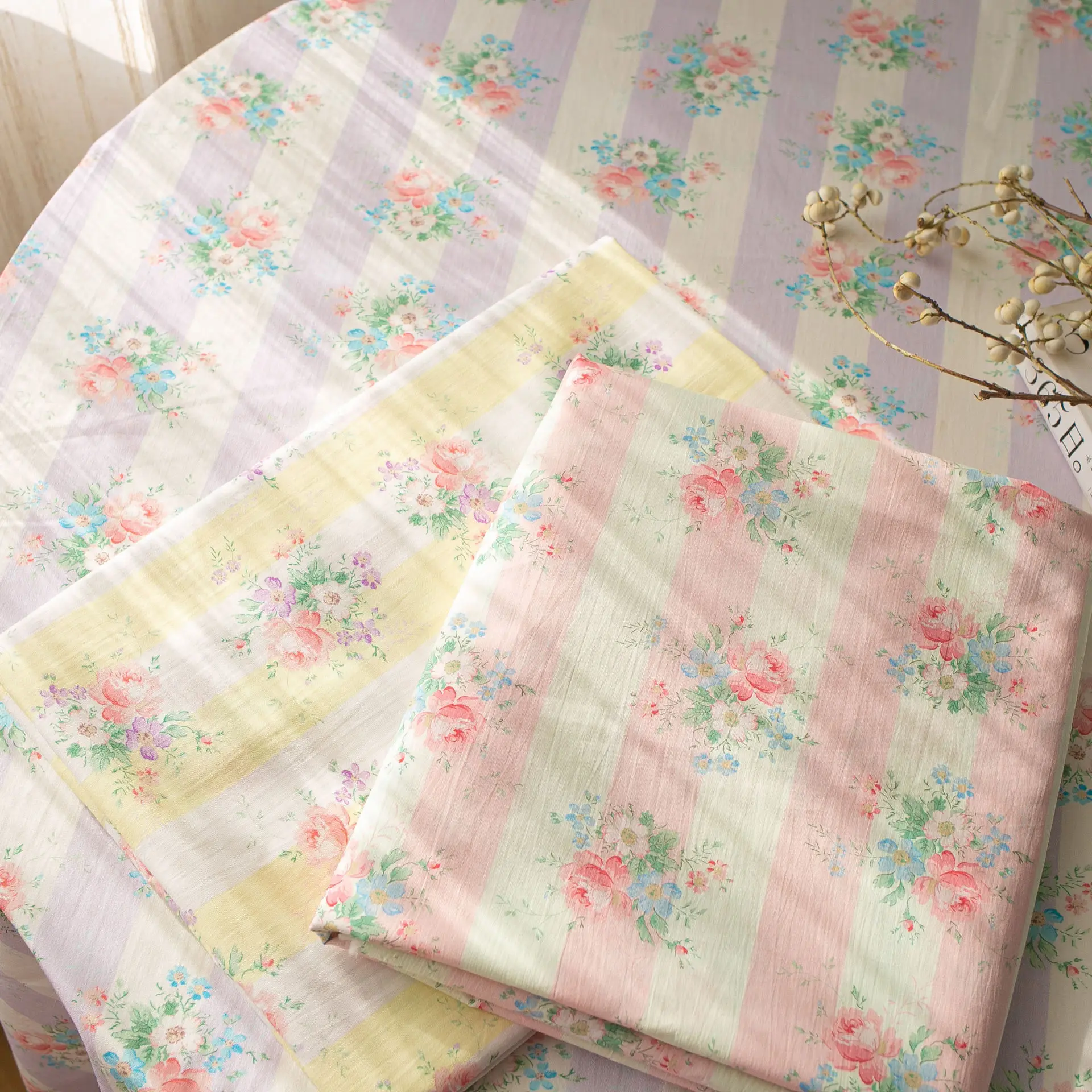 

Ткань хлопковая в полоску, с цифровым принтом, 145x100 см