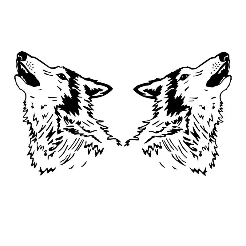 

Car Sticker Personality Symmetrical Cool Wild Wolf Head Car Decoration Decals Suitable for Various Models Black/white, 23cm*20cm