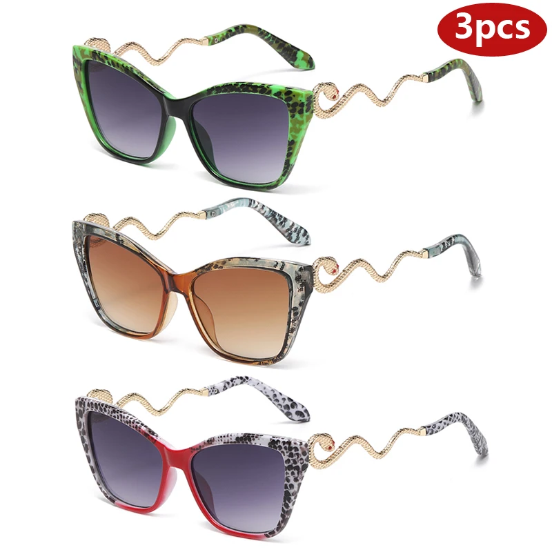 1/3 stücke Große Rahmen Cat Eye Sonnenbrille Frauen Mode Marke Gradienten Objektiv Sonnenbrille Punk Unisex Stilvolle Shades UV400 brillen