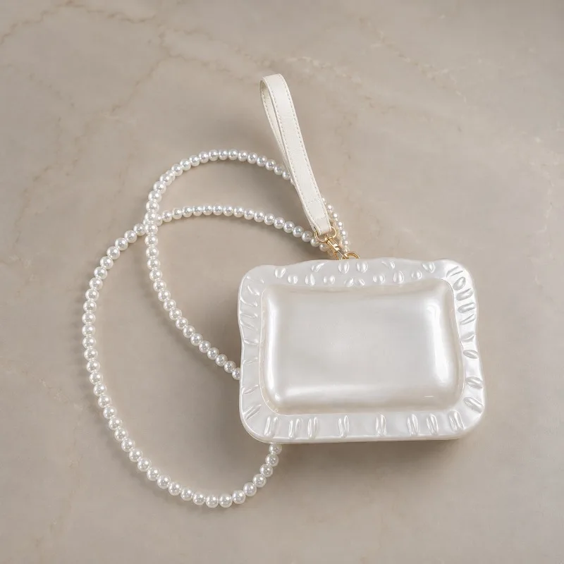 Long Pearl Chain 2026 Acrylic Evevning Bag  Luxurious Design Female Wedding Bridal  Dinner Clutch Bag Purses Lady Party Clutch