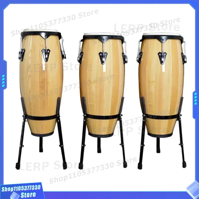 Professional Wooden Conga Drum Set 10 11 12 Inch Latin Percussion Instrument with Stand for Stage Performance OEM Custom 4