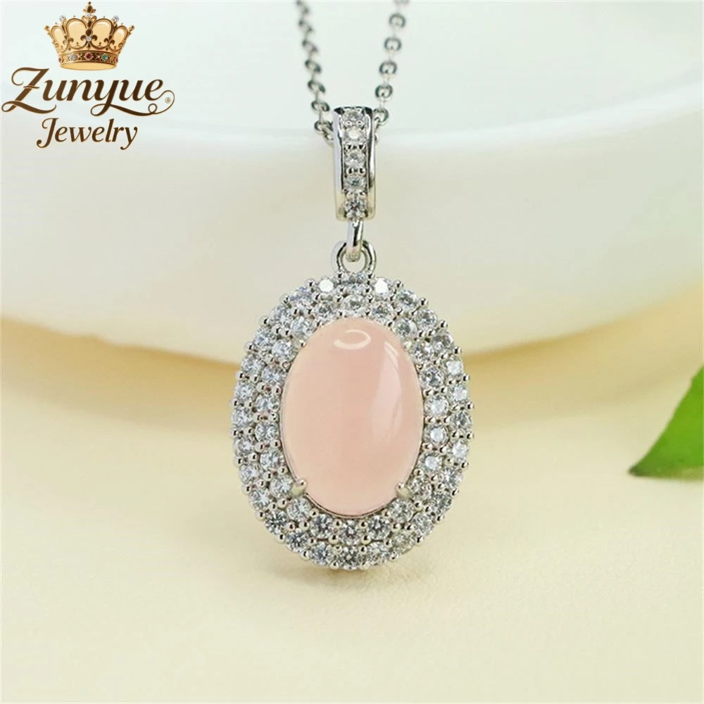 

Natural Rose Quartz Lotus Crystal Double-Circle Full Diamond Hollowed-Out Pendant Luxury Quality Fashion Jewelry Exquisite Gift