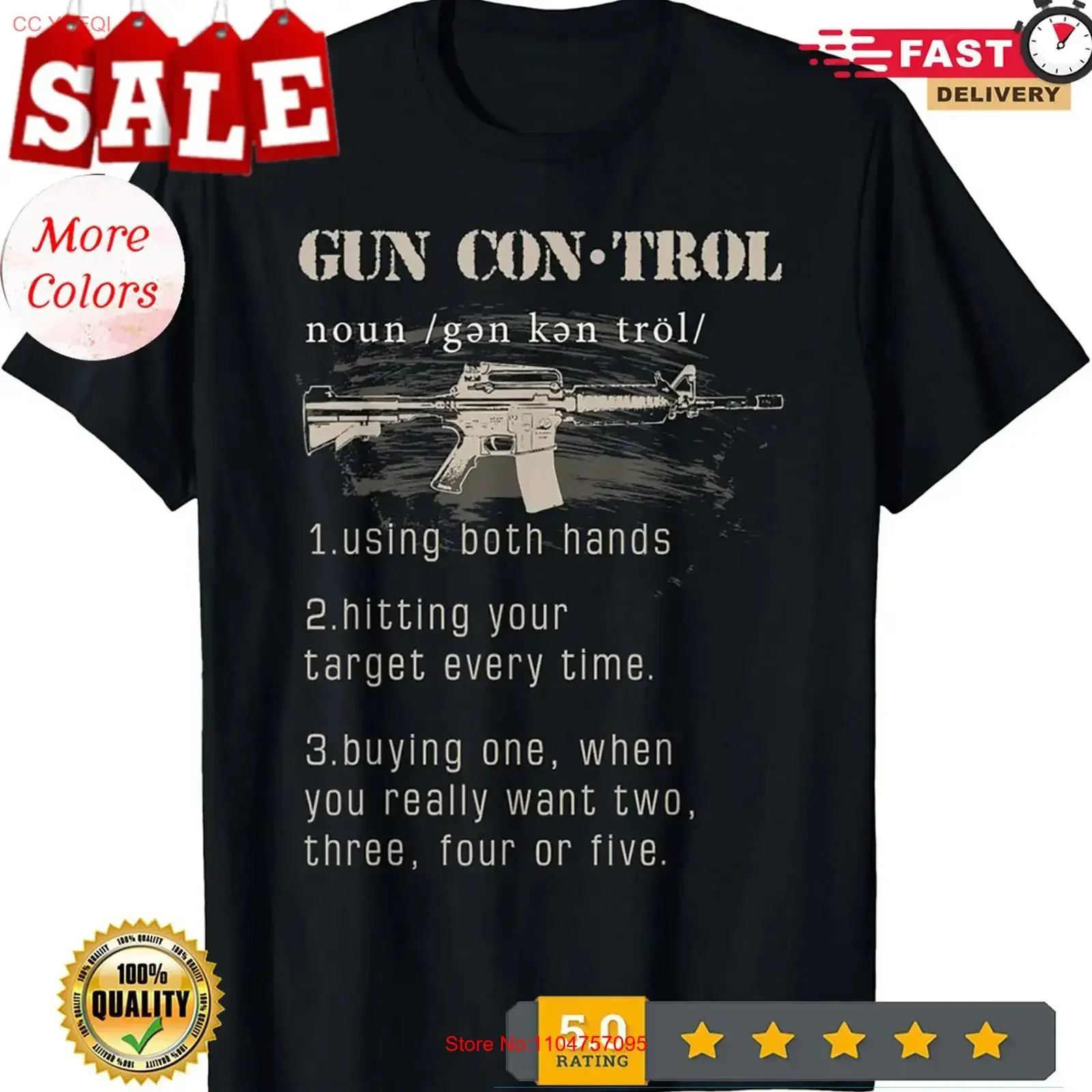Gun Control 2nd Amendment Funny Definition T Shirt vintage Washed homme Soft Top For Everyday Wear Breathable Slightly
