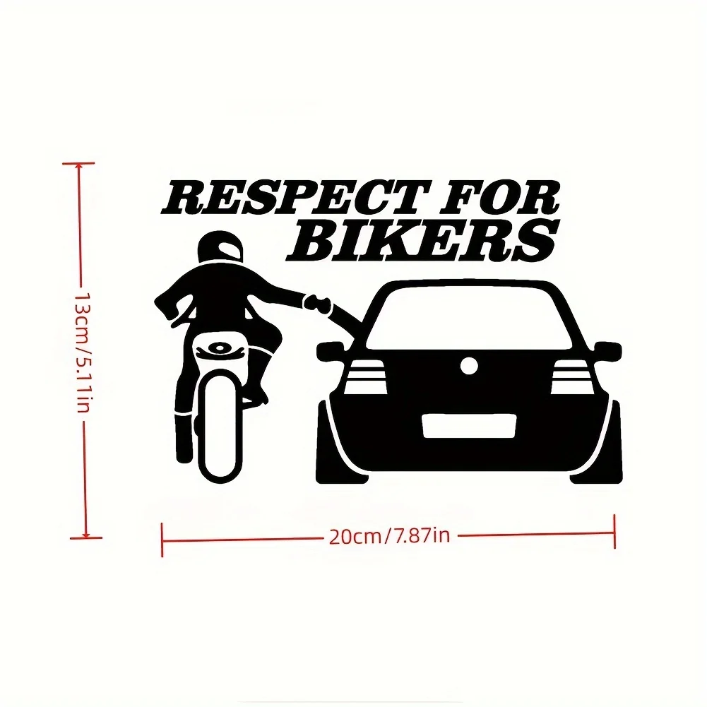 Biker Respect Quote Sticker Motorcycle Rider Vinyl Decal Waterproof Car Truck Holographic Black White Decoration