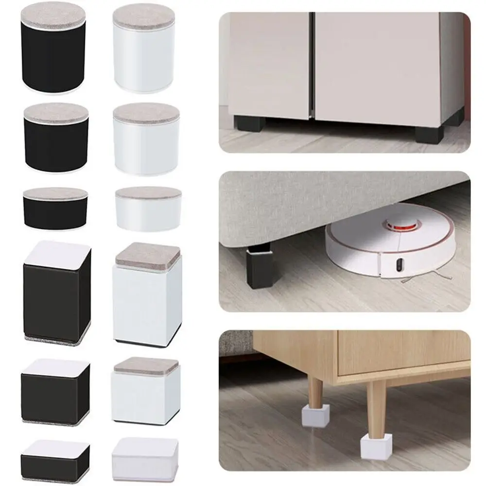 

New Carbon Steel Furniture Heightening Foot Floor Protector Mute Bed Foot Pads Square Heavy Duty Bedside Support Foot Furniture