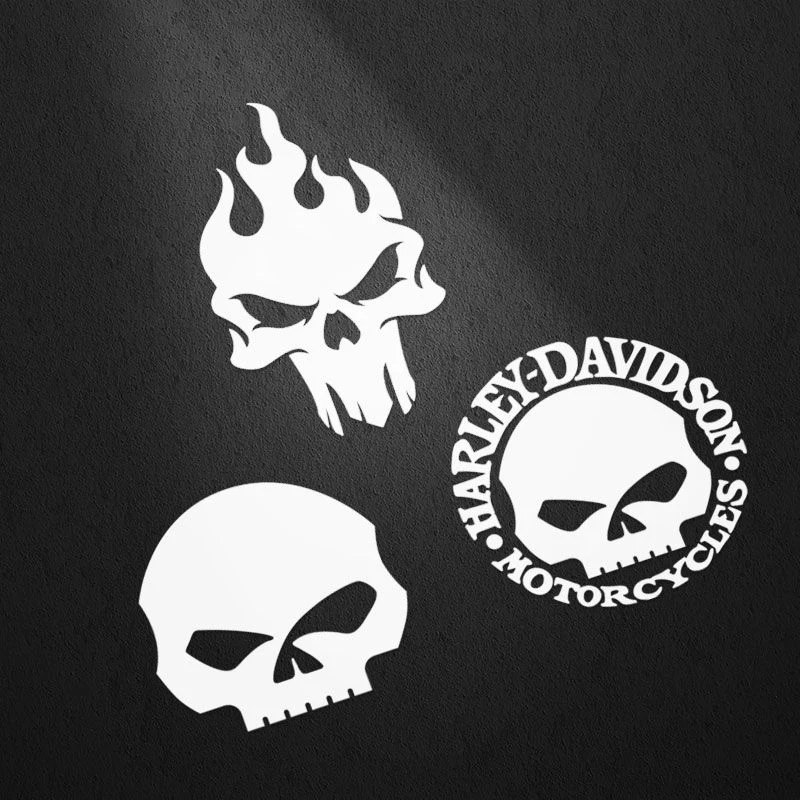 Skull Helmet Motorcycle Body Fuel Tank Waterproof Reflective Decorative Stickers For Harley Davidson Softail Sportster VRSC 883 view 5