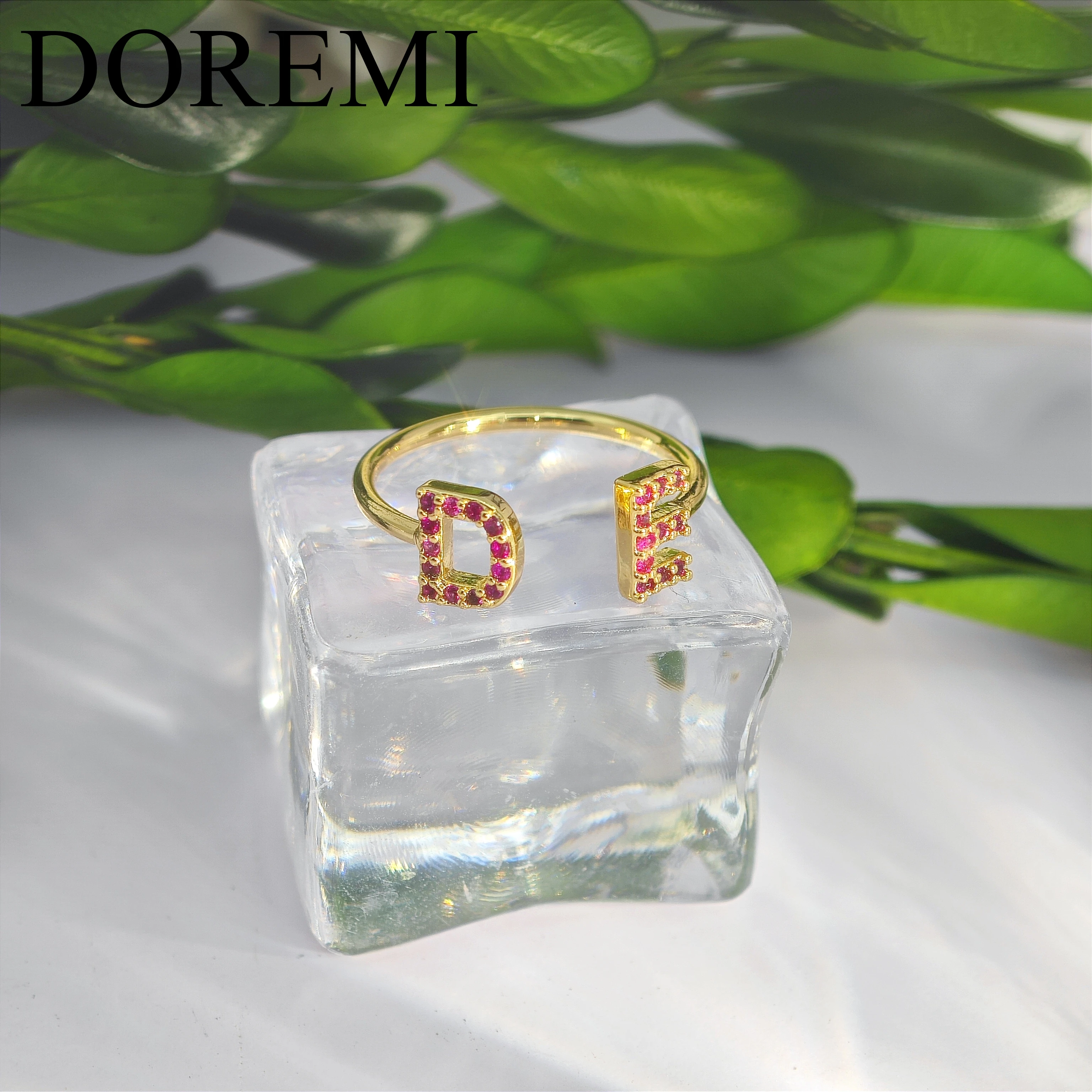 

Lateefah letter-top cuff ring letter-top women's jewelry letter-top customizable adjustable personalized diamond