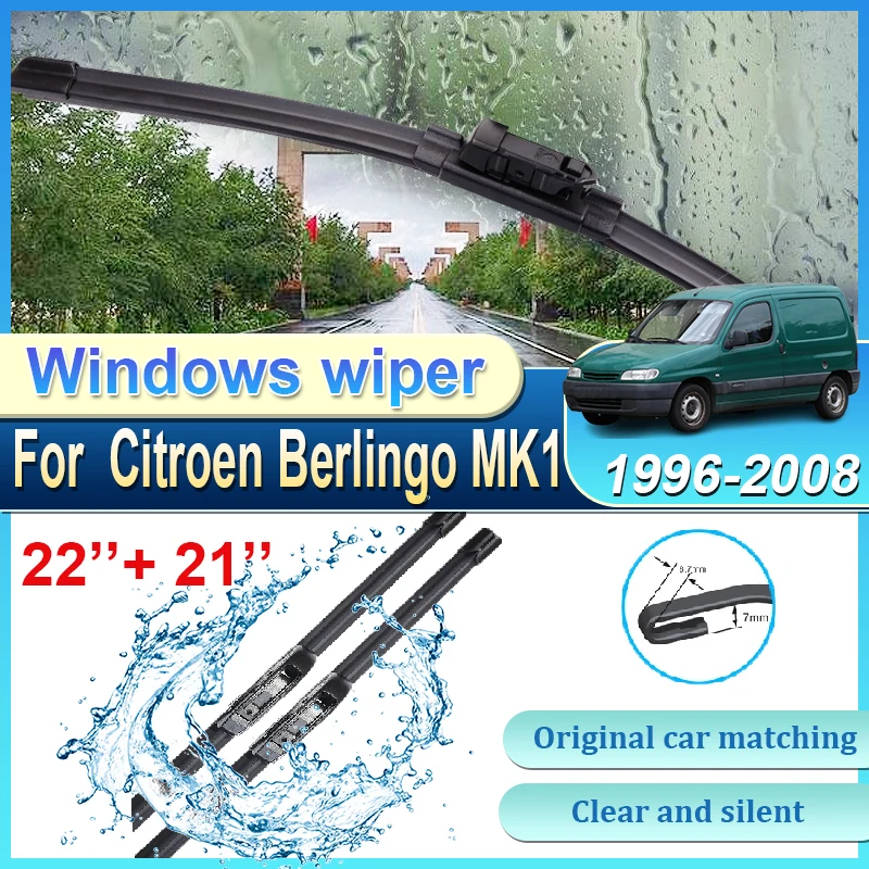 

Для Citroen Berlingo 1998, аксессуары Peugeot Partner 1996-2008, передние дворники автомобиля, лезвия шумоподавления, лобовое стекло