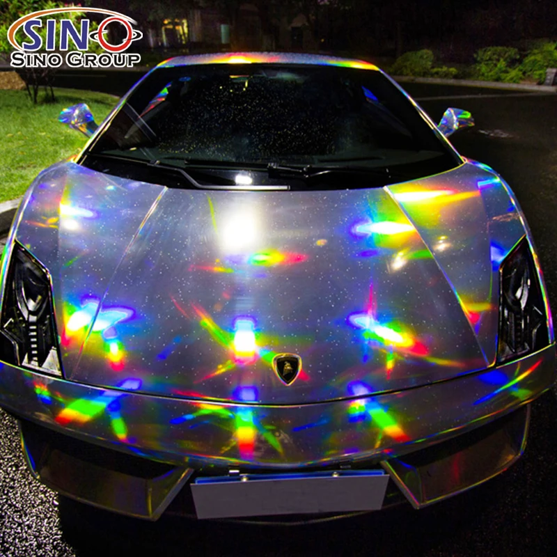 Professional Manufacturer PVC Full Sticker 1.52x18M Popular Advertising Chrome Laser Foil Auto Car Vinyl Wrap Film