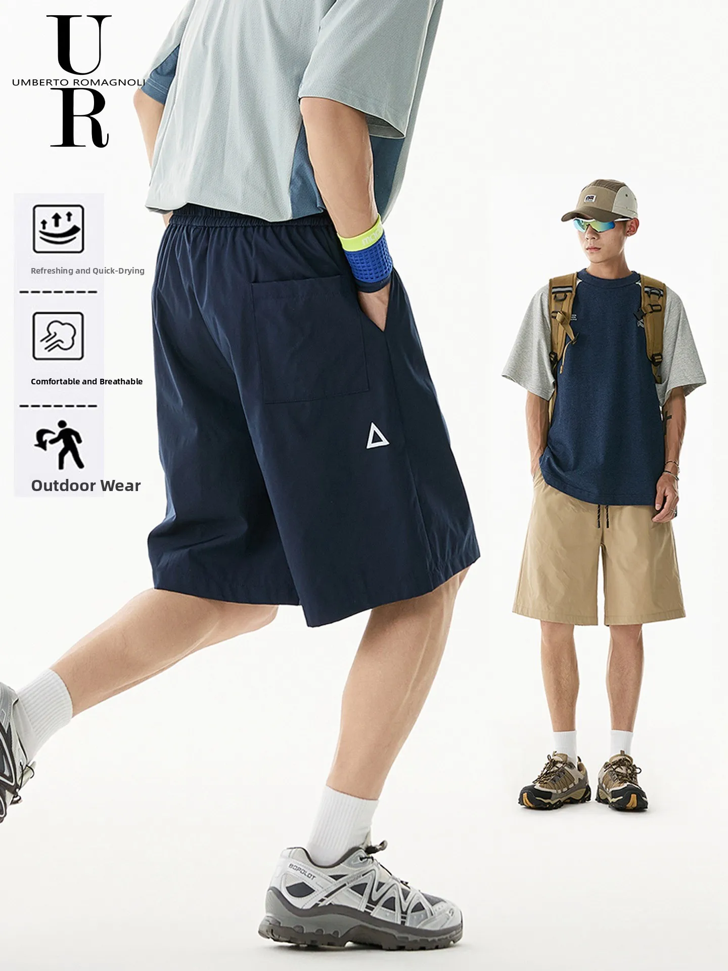 

Мужские летние новые свободные брюки для бега на открытом воздухе, повседневные брюки пять четвертей, модель M, прямые джинсы