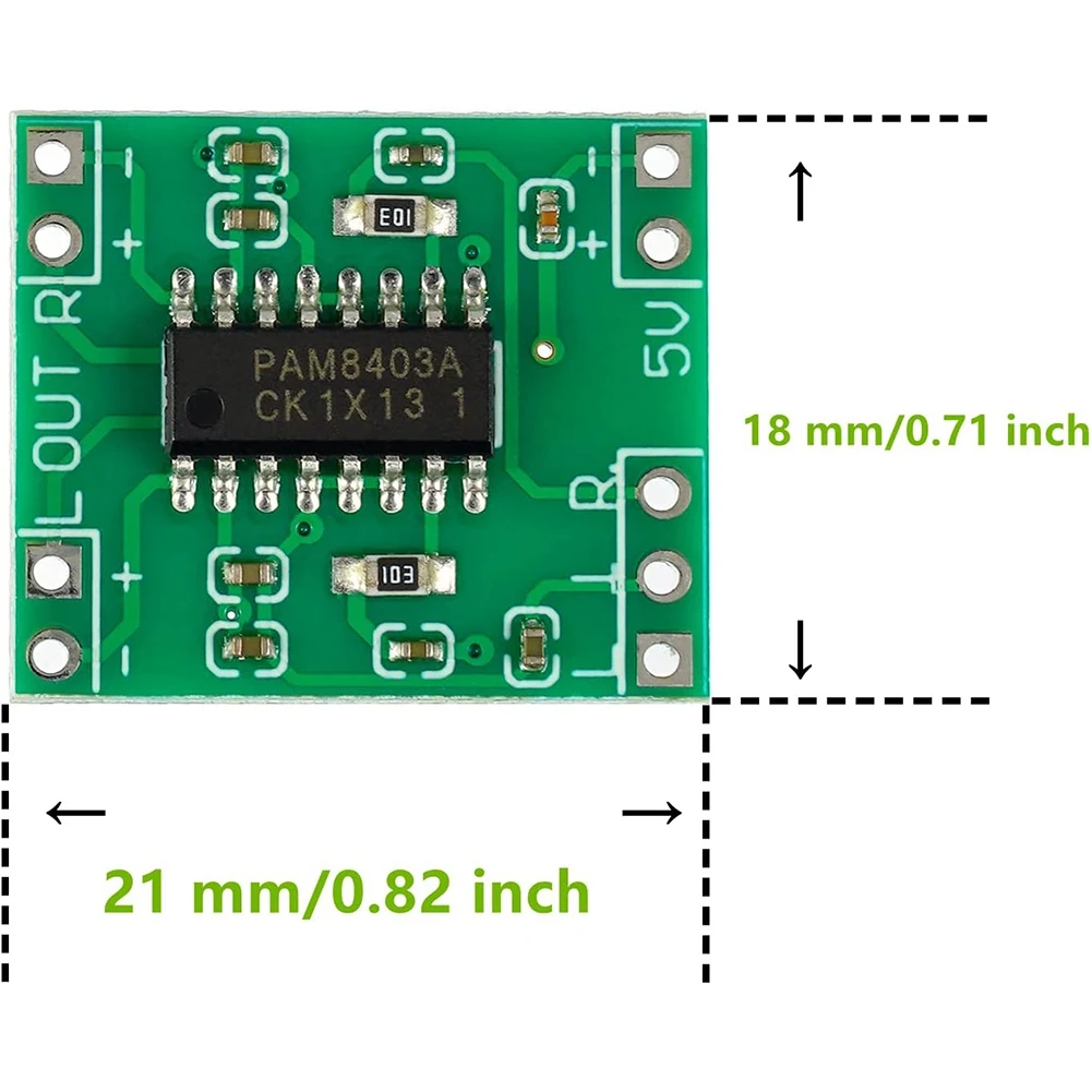 Placa amplificadora Digital Super Mini, módulo PAM8403 de 10 piezas, 2x3W, Clase D, 2,5 V a 5V