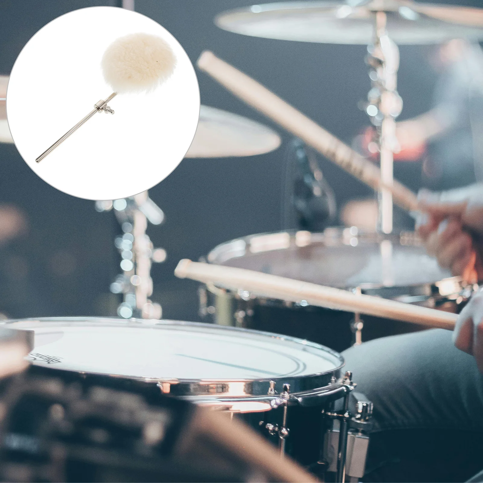 

Wool Bass Beaters Replacement Heads Circular Hammer Design Durable Percussion Instrument Parts Compatible With Most Drum