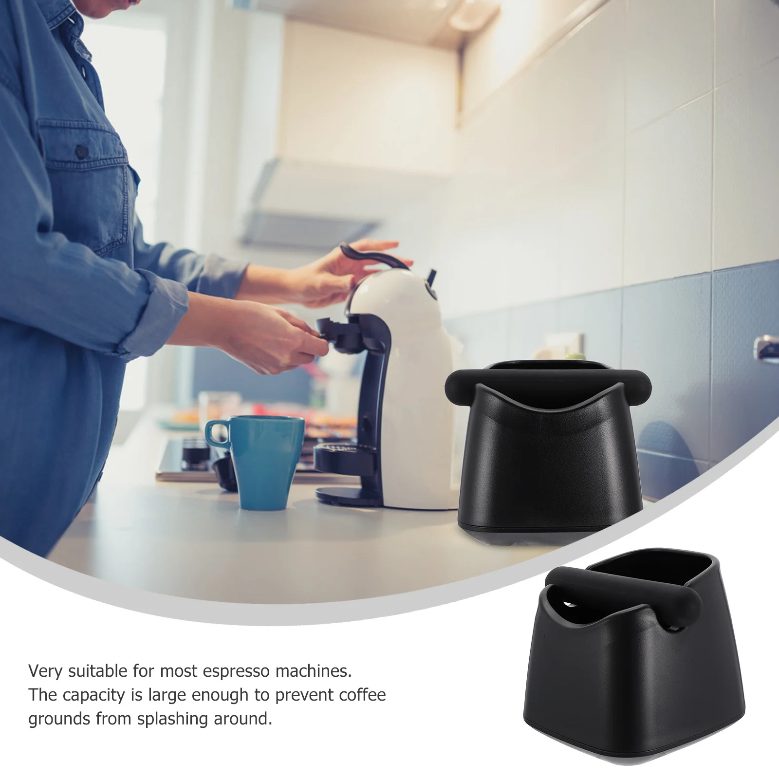 

Coffee Plastic Large Capacity Espresso Grounds Container Non Slip Base for Kitchen Coffee Shop Restaurant Bar