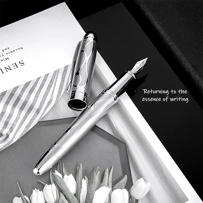 

Iridium Luxury Fountain Pen Practice Calligraphy Pen Creativity Metal Relief Sketch Hand-Painted Art Stationery School Supplies