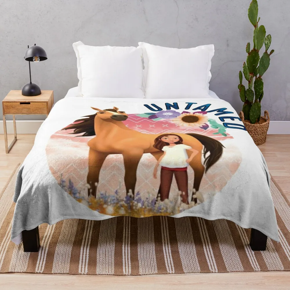 Untamed spirit riding free Throw Blanket Fluffy Soft Blankets Comforter Blanket Vintage Blanket