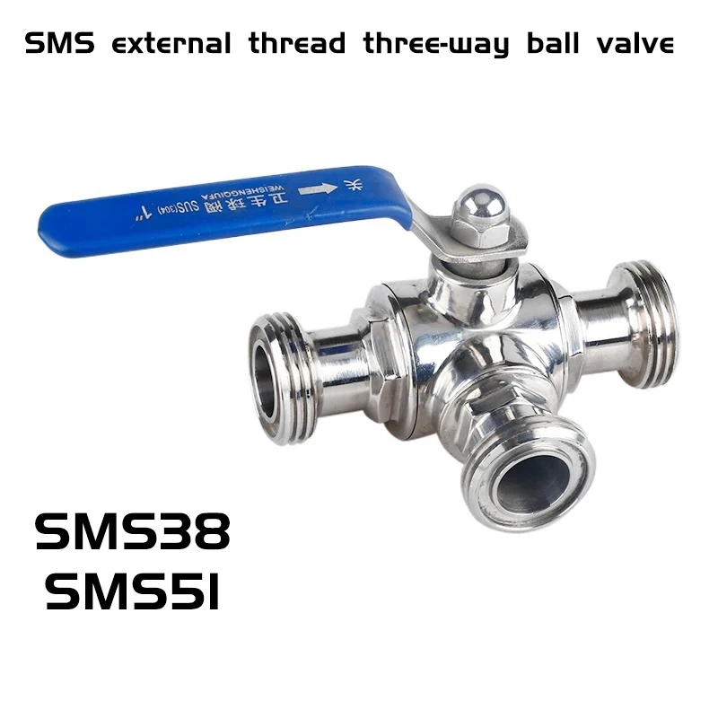 

Трехходовой шаровой кран с внешней резьбой SMS из нержавеющей стали 304, стандартный трехходовой шаровой кран SMS