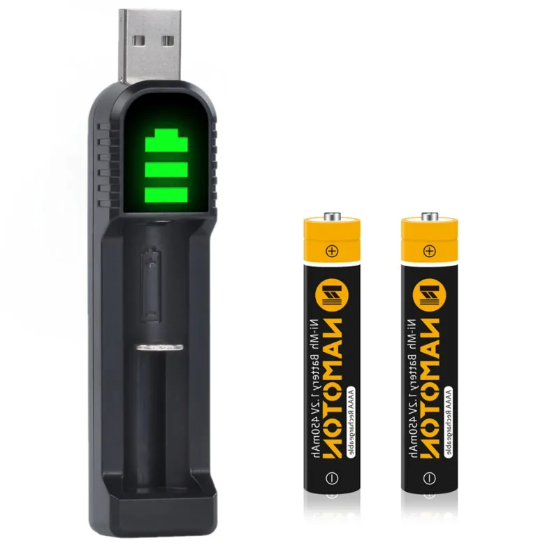 2-Pack AAAA 4A NiMH Rechargeable Batteries 7.2V 450mAh with USB Charger Compatible with Microsoft De ll Capacitive Stylus Pen